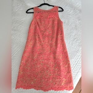 Trina Turk Elegant Coral Lace Dress